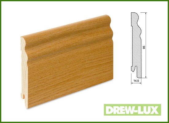 Skirting boards veneered wood veneer oak 9,5*1,5